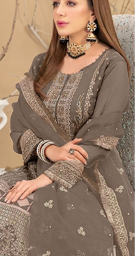Grey color Pakistani Suits Dress