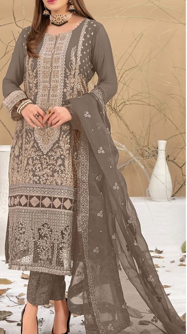 Grey color Pakistani Suits Dress