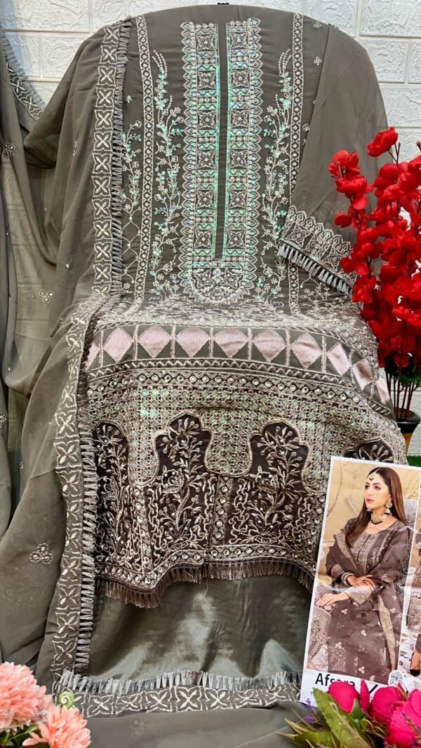 Grey color Pakistani Suits Dress
