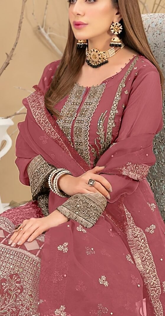 Light Brown color Pakistani Suits Dress