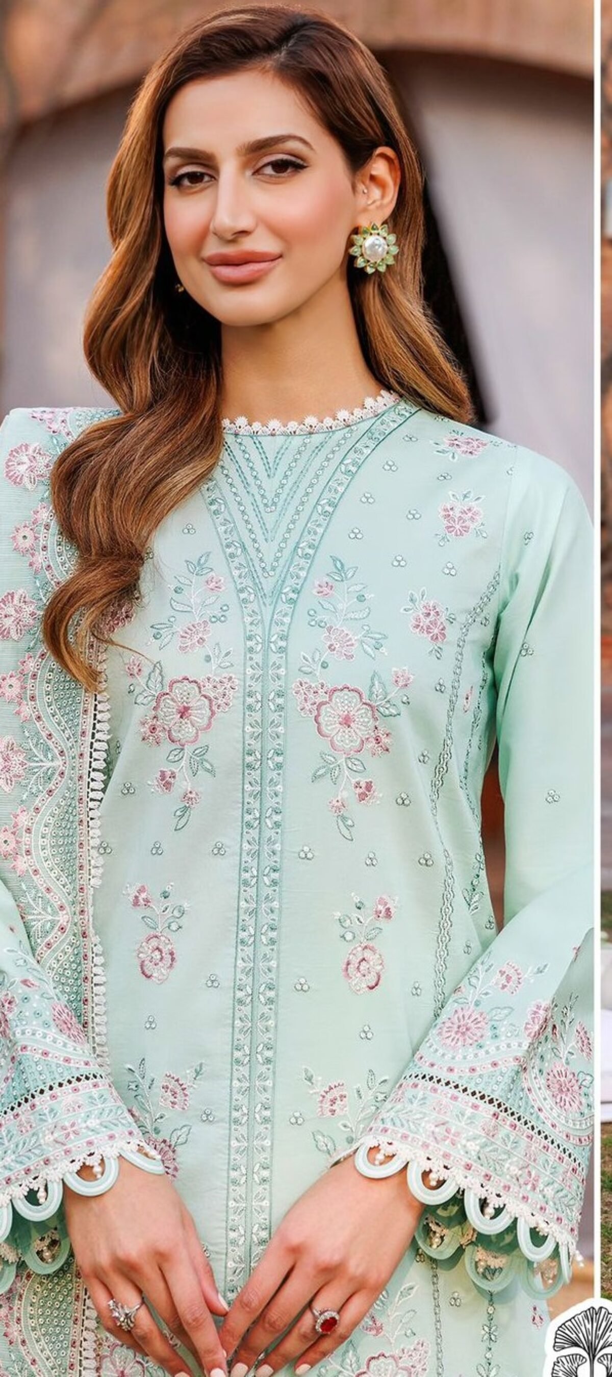 green emerald velvet dress Mint Green Pakistani Dress in Elegant Gown Lehenga Style Medium
