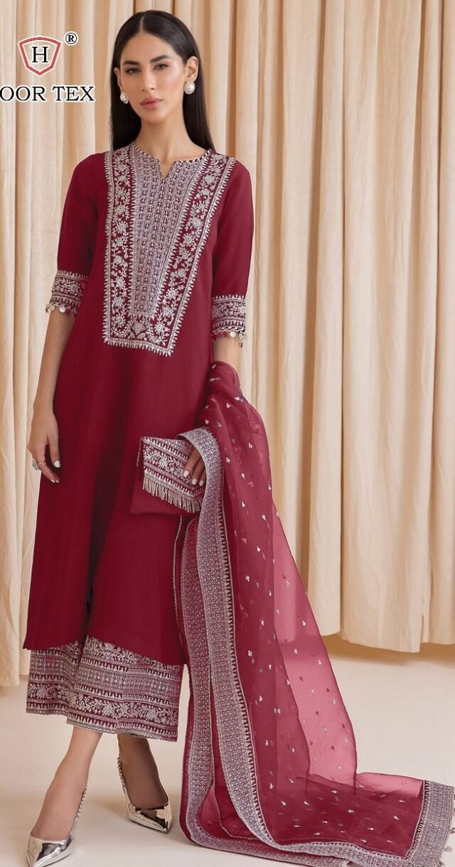 Red color Pakistani Suits Dress