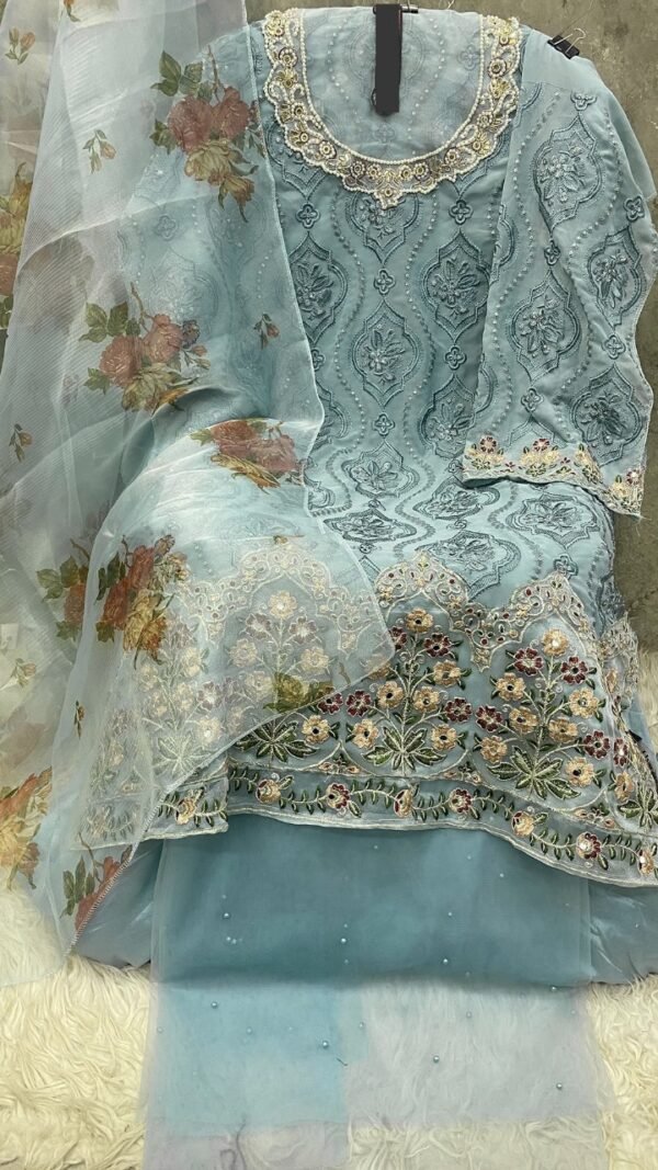 Sky Blue color Pakistani Suits Dress