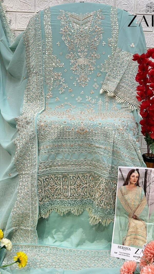 Sky Blue color Pakistani Suits Dress