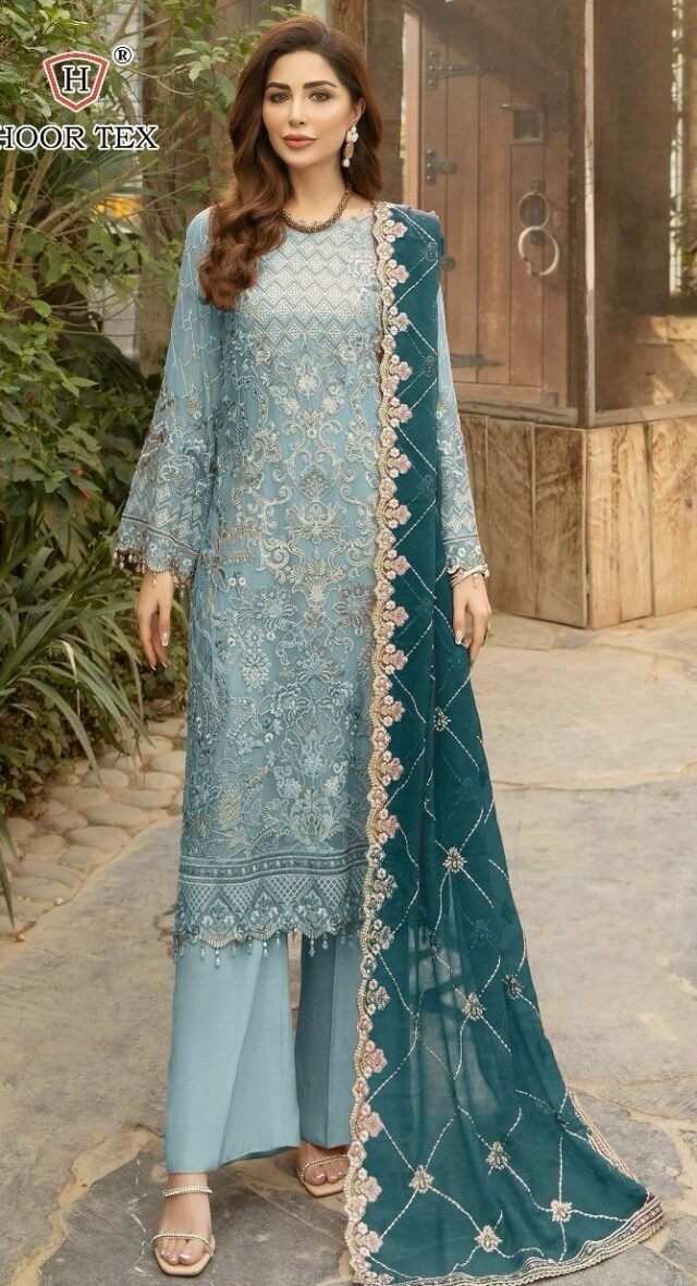Sky Blue color Pakistani Suits Dress