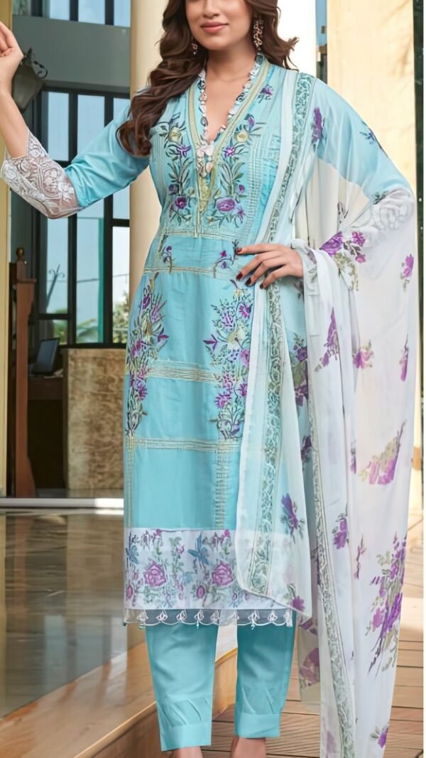 Sky Blue color Pakistani Suits Dress