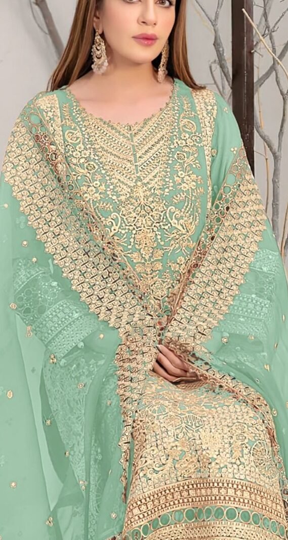 Sky Blue color Pakistani Suits Dress