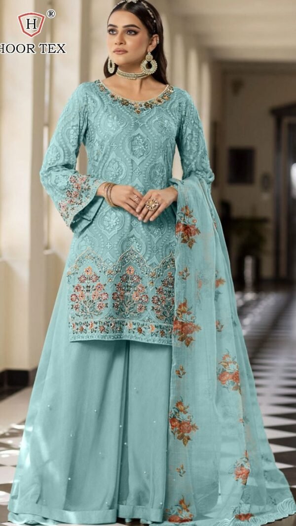 Sky Blue color Pakistani Suits Dress