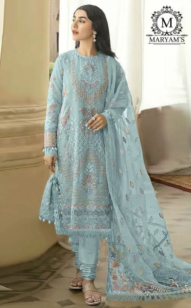 Sky Blue color Pakistani Suits Dress
