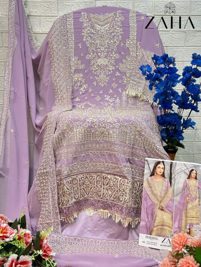 Violet color Pakistani Suits Dress