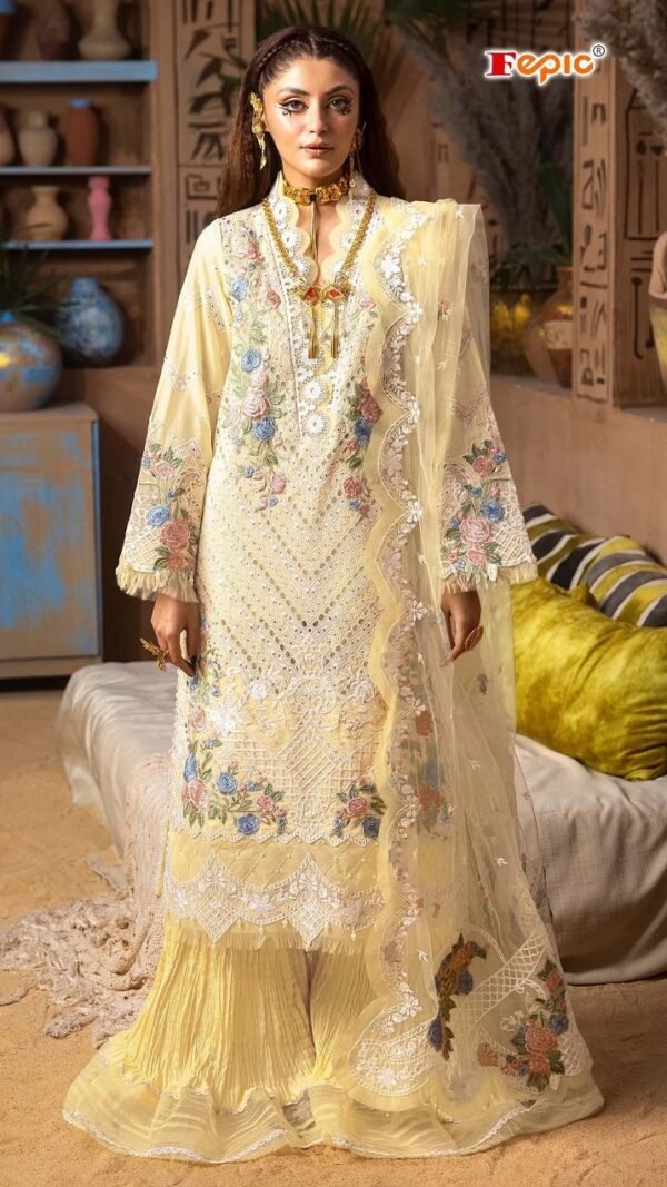 Yellow color Pakistani Suits Dress