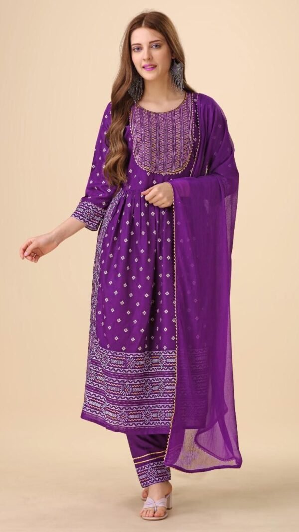 Floral Fusion Kurta Set for Women