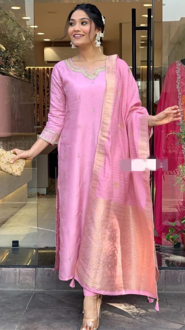 Pink Blossom Breeze Kurta Set for Women