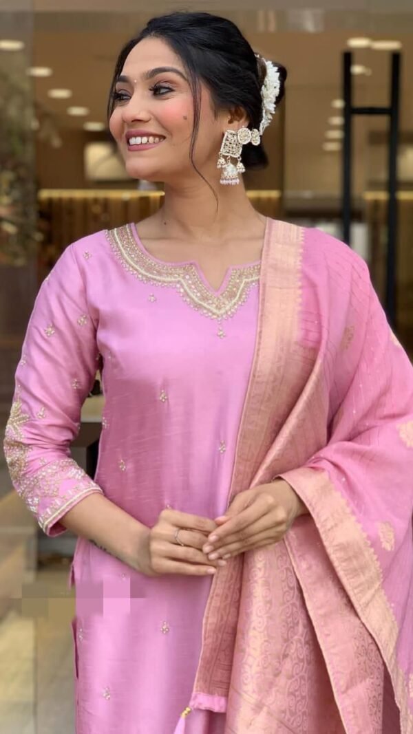 Pink Blossom Breeze Kurta Set for Women