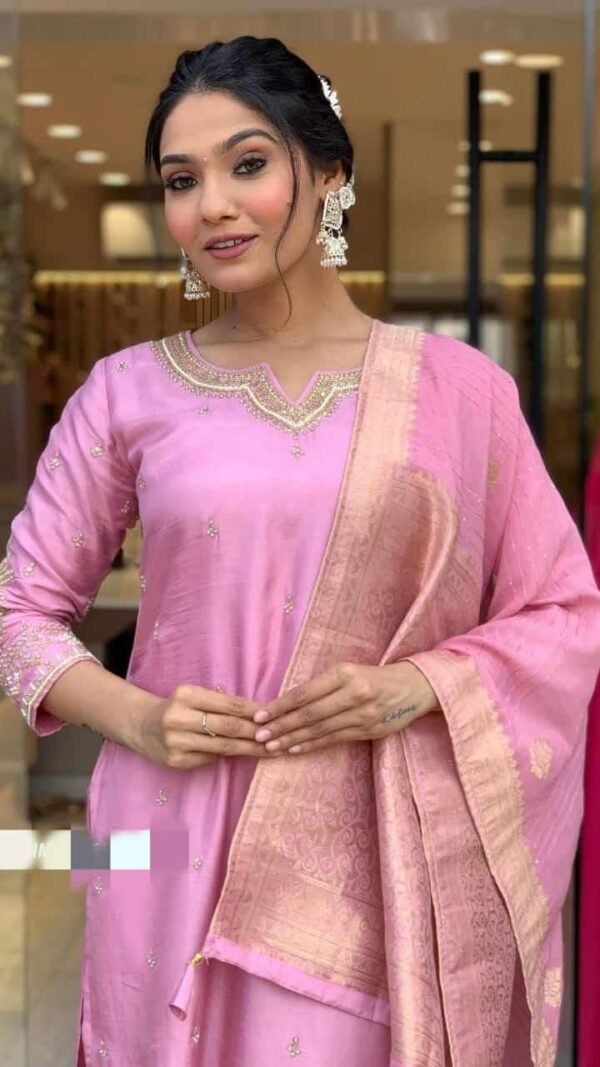 Pink Blossom Breeze Kurta Set for Women