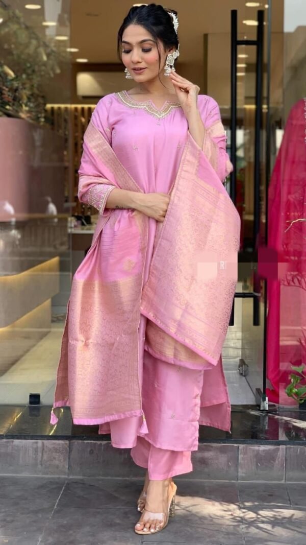 Pink Blossom Breeze Kurta Set for Women