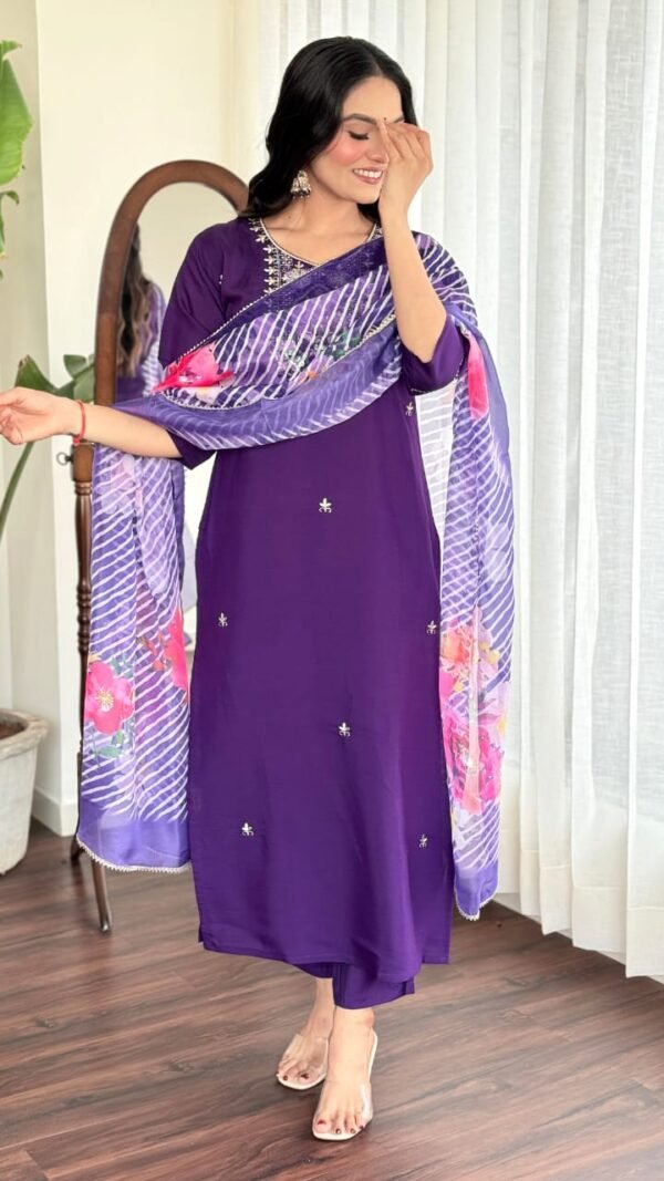 Purple Fantasia Kurta Set For Women