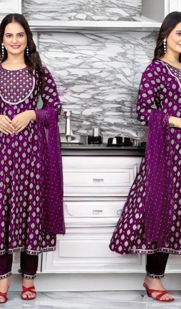 Saffron Silk Kurta Set for Women