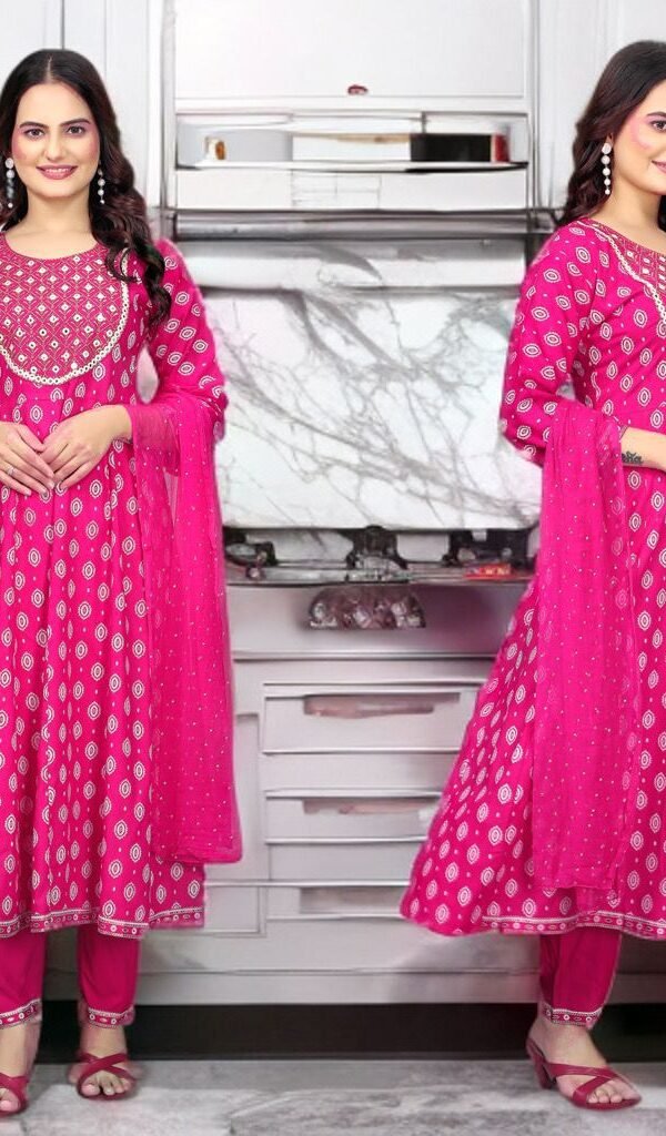 Saffron Silk Kurta Set for Women