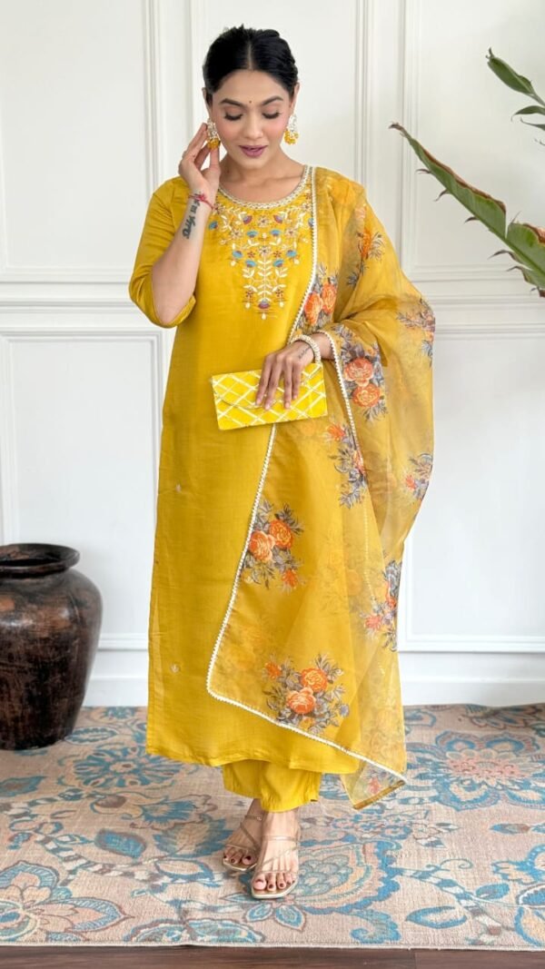 Mustard Charm Kurta Set For Women
