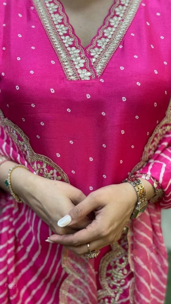 Pink Color Luxe Partywear Kurta Sets For Women