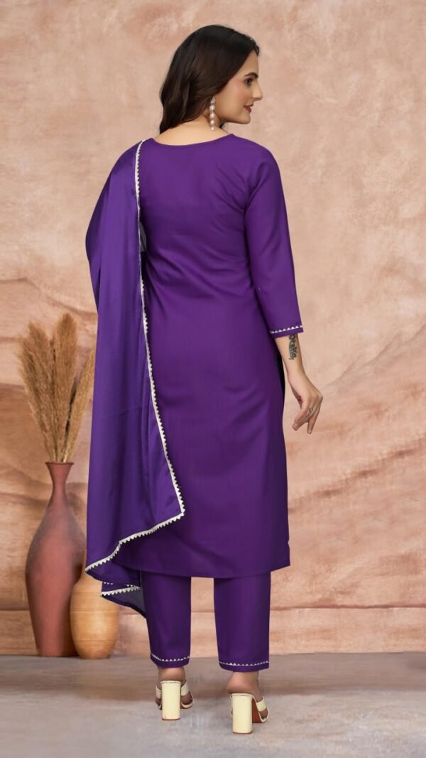 Purple Color Glam Partywear Kurta Sets For Women (1)
