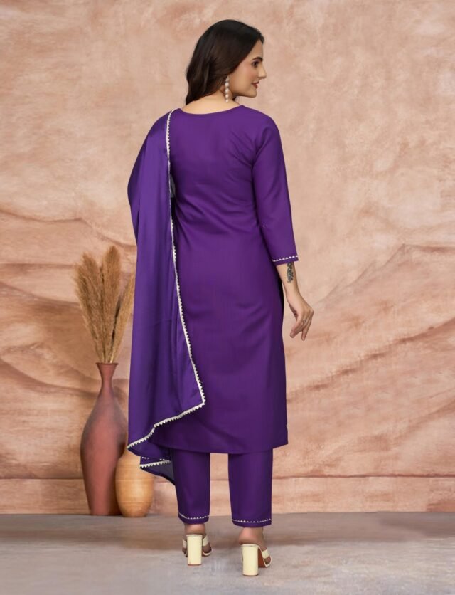 Purple Color Glam Partywear Kurta Sets For Women (1)