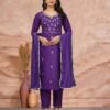 Purple Color Glam Partywear Kurta Sets For Women (1)