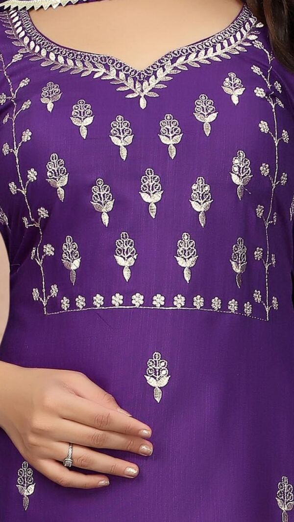 Purple Color Glam Partywear Kurta Sets For Women (1)
