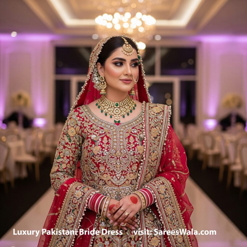luxury Pakistani bride dress USA