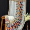Off White Multicolor Premium Linen Saree for Comfort