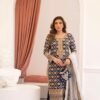 Navy Blue Kurta Set for Women heavy embroidered plazzo dupatta party wear