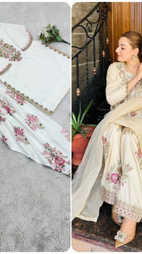 Embroidered Farshi Suit Set Ready to Wear
