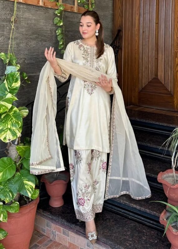 Embroidered Farshi Suit Set Ready to Wear