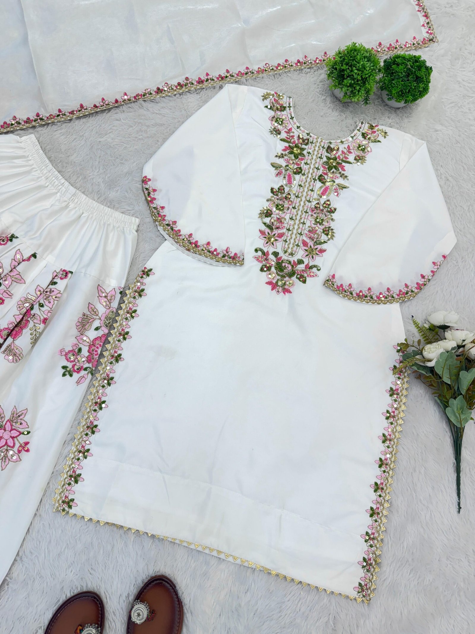 Embroidered Farshi Suit Set Ready to Wear