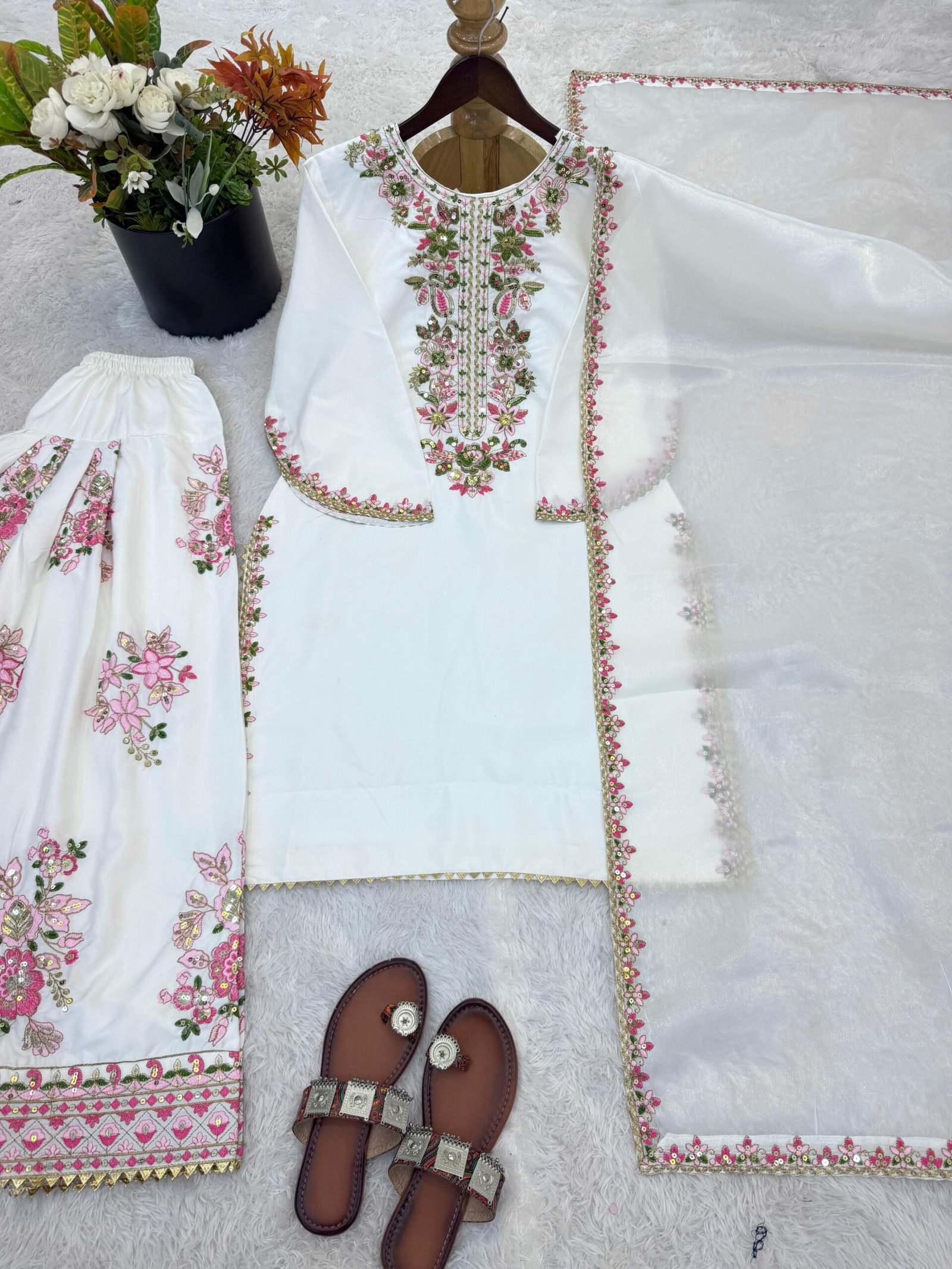 Embroidered Farshi Suit Set Ready to Wear