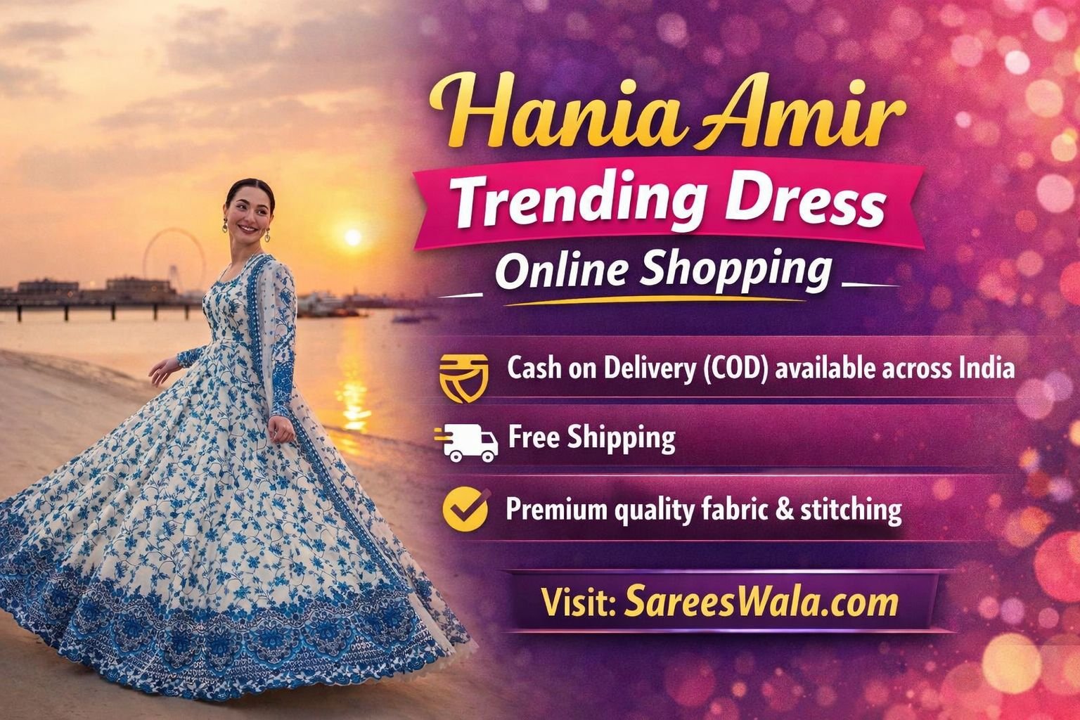 Hania Amir trending dress embroidered suit