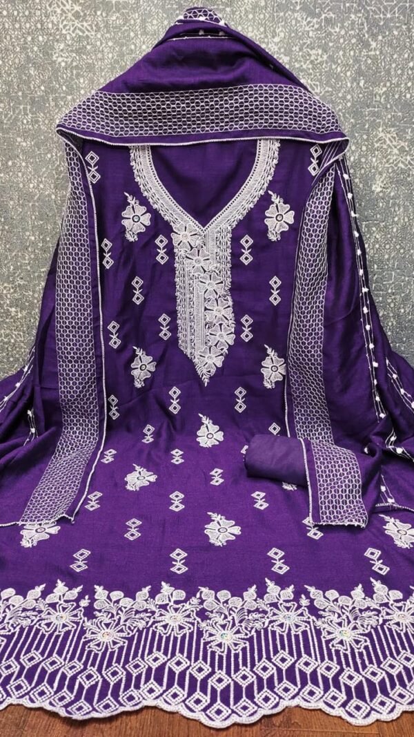 Alternative view of Embroidered Pakistani Suit Under 1000 with Dupatta | 4 Colors Available