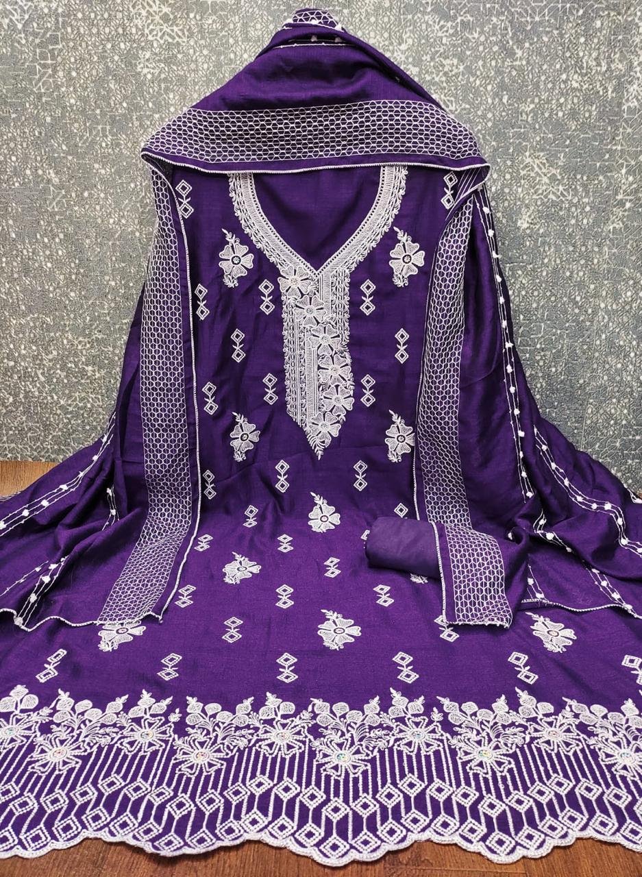 Embroidered Pakistani Suit Under 1000 with Dupatta | 4 Colors Available - Image 3