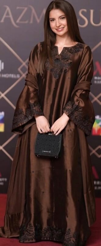 Celebrity inspired brown kaftan suit under 2000 with palazzo and dupatta