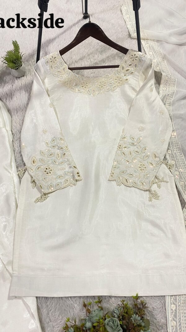 Farshi salwar suit set back side view elegant design