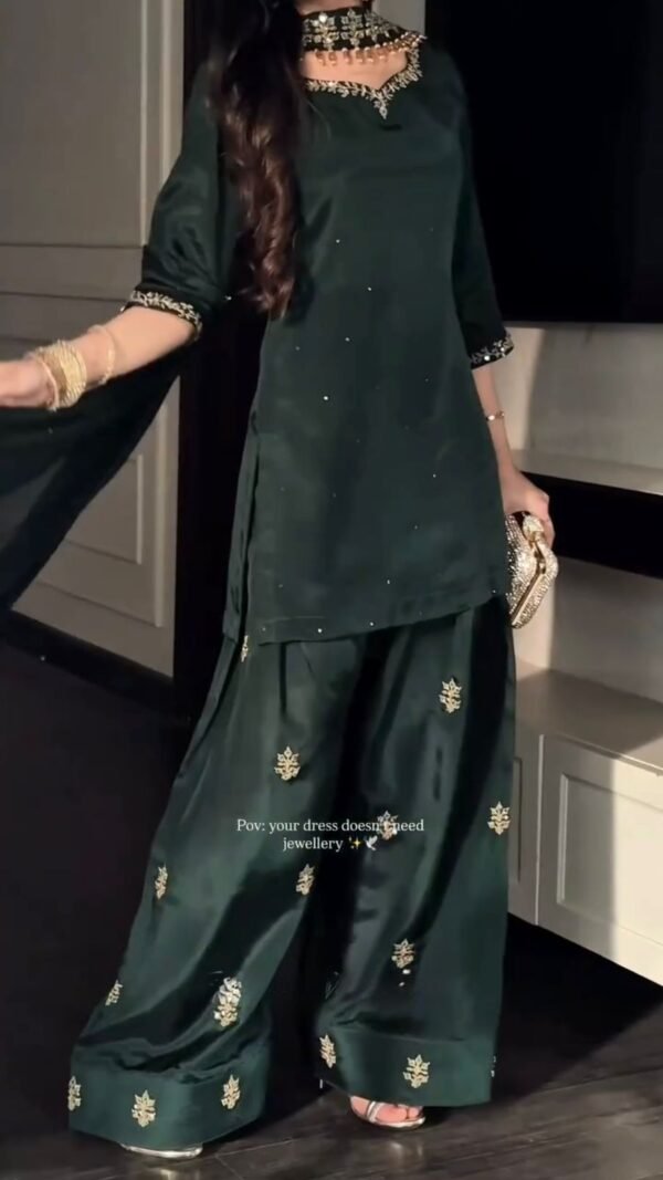 Alternative view of Designer Farshi Salwar Suit for Women Party Wear – Heavy Crepe Set with Dupatta