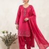 Rani Pink Chinon Pakistani Suit with Dupatta