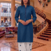 Blue Crystal Viscose Farshi Salwar Suit for Women Under ₹1000 with White Rayon Bottom