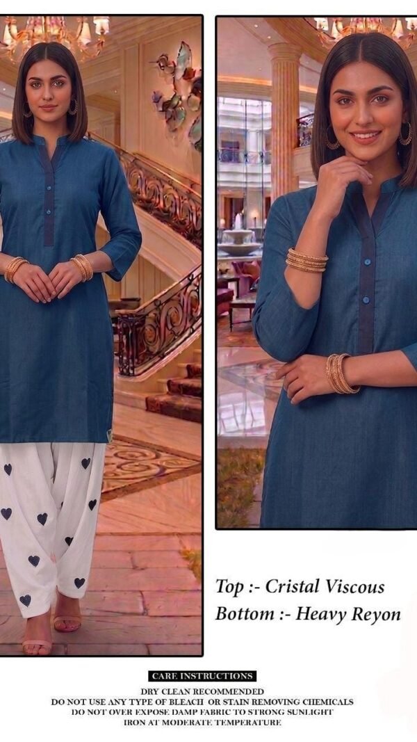 Alternative view of Buy Crystal Viscose Farshi Salwar Suit for Women Online Under ₹1000 – Royal Blue, Purple, Olive Green, Red