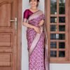 Purple Lichi Silk Saree with Rich Pallu and Jacquard Work