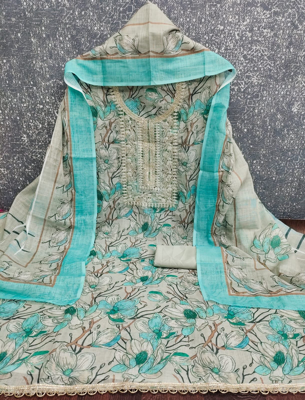 Indian Villa Lilan Cotton Pakistani Suit Material Under 1000 - Image 12