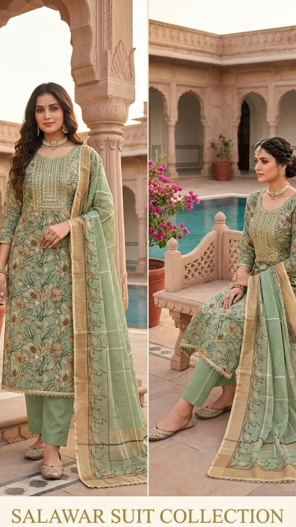 Alternative view of Indian Villa Lilan Cotton Pakistani Suit Material Under 1000