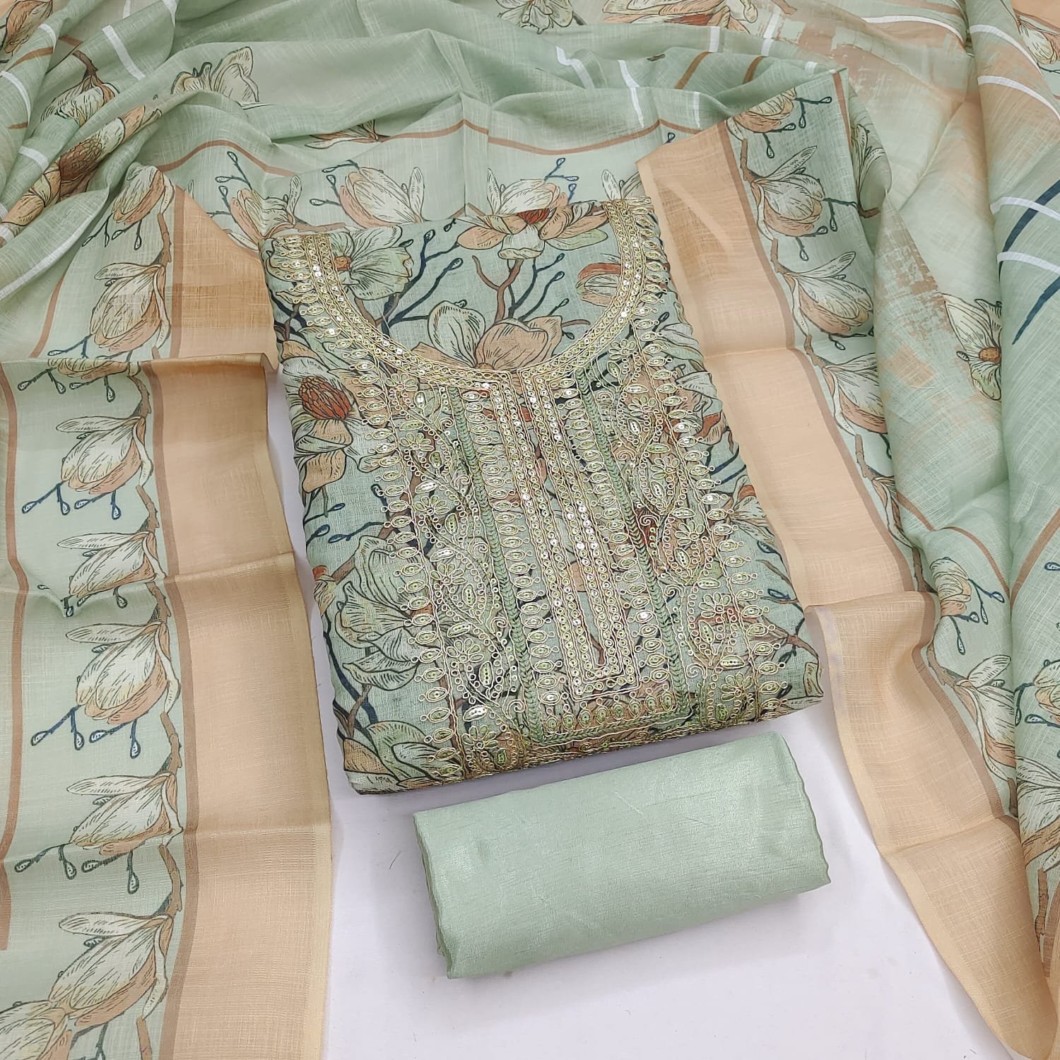 Indian Villa Lilan Cotton Pakistani Suit Material Under 1000 - Image 15