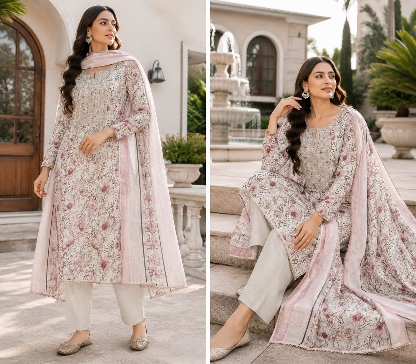 Indian Villa Lilan Cotton Pakistani Suit Material Under 1000 - Image 10